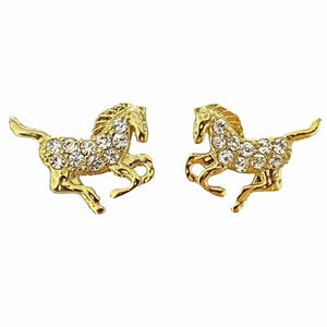 Gold Plated Galloping Horse Earrings