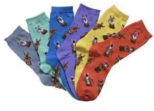 Horses with Spectacles Crew Socks