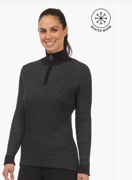 Kerrits Quarter Zip Herringbone Sweater