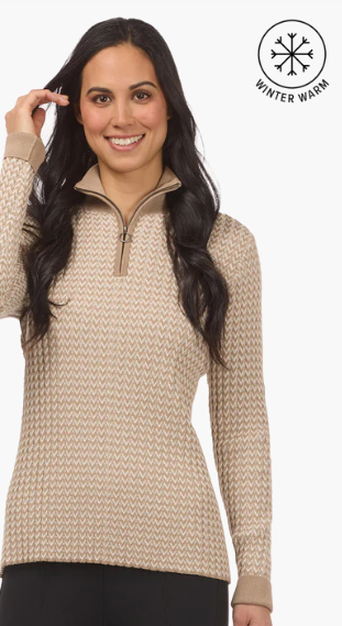 Kerrits Quarter Zip Herringbone Sweater