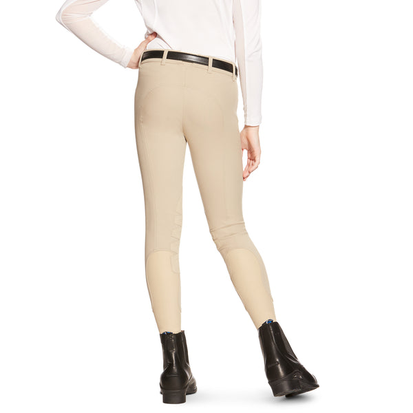 Youth Ariat Heritage Knee Patch Front Zip Breech - Tan