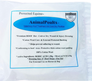 6" Hoof-shaped AnimalPoultx Veterinary Hot-Cold-Dry Hoof Poultice - 3 pack