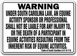 SC Equine Liability Sign